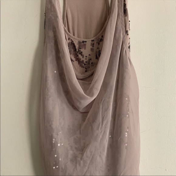 GUESS Sequin Cowl Neck Chiffon Embellished Blouse - Picture 8 of 12